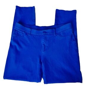 Chico's So Slimming Pants Vibrant Royal Blue Medium/Large Stretch Ankle Cropped